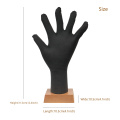 New Style Male Jewelry Display Flexible Hand Mannequin Soft Bendable Mannequin Hand Black PU Foam Display Mannequin Wooden Base